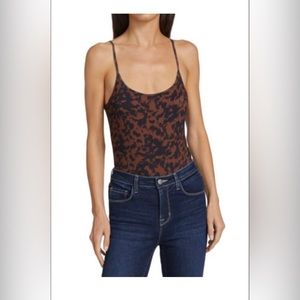 L’Agence Tortoiseshell Print Bodysuit